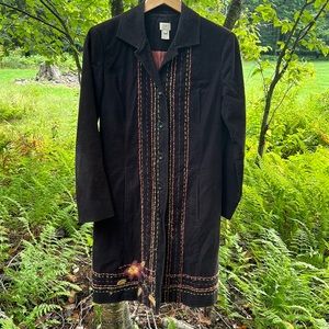J. Jill Embroidered Corduroy Topper Jacket